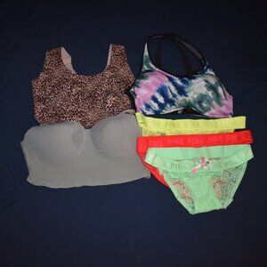 PINK Victoria Secret 6 Piece Bundle Size XL/L  Panties are NWT Size Larg…